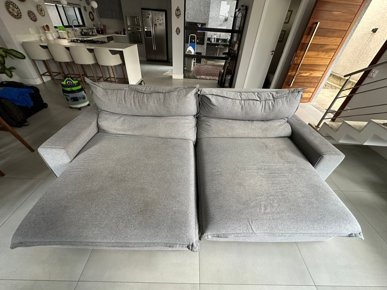 Sofá antes da higienização